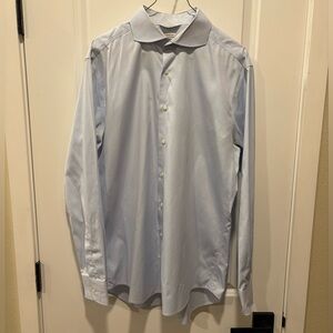 SuitSupply Light Blue Dress Shirt with Cutaway Collar